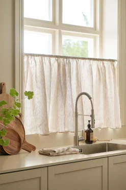 Ellos Home Café-gardin Malva Linen beige Discount