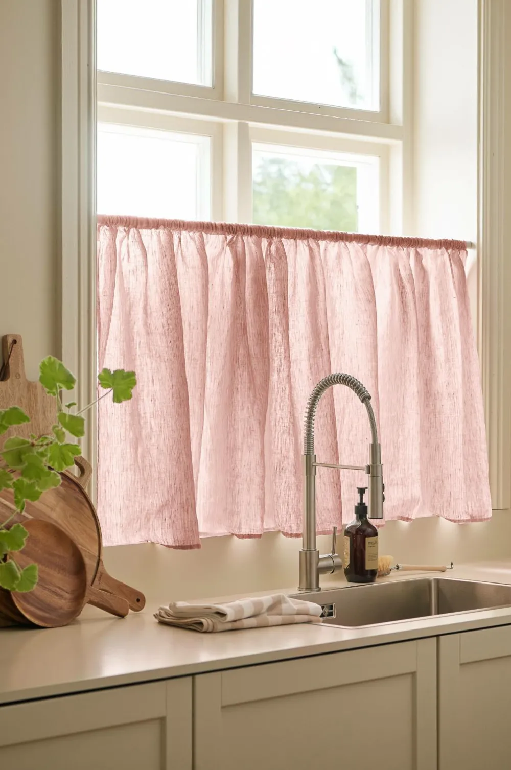 Ellos Gardinkapper>Home Café-gardin Malva Lyserød