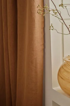 Ellos Gardiner Efter Mål>Home CLEO skræddersyet linnedgardin Bränd orange