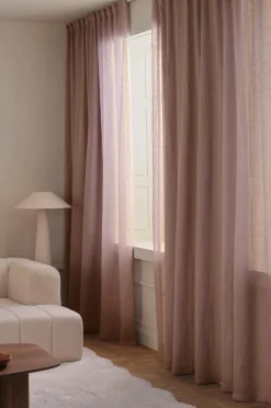 Ellos Gardiner Efter Mål>Home CLEO skræddersyet linnedgardin Lyserød