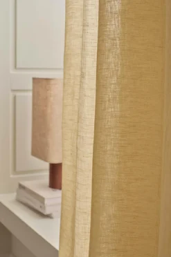 Ellos Home CLEO skræddersyet linnedgardin Gul Discount