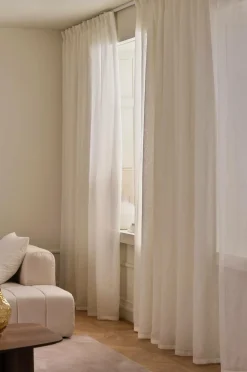 Ellos Home CLEO skræddersyet linnedgardin Naturlig hvid