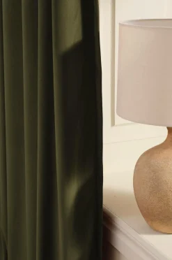 Ellos Home DEMI skræddersyet fløjlsgardin Khaki Outlet