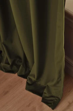 Ellos Home DEMI skræddersyet fløjlsgardin Khaki Outlet