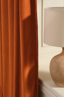 Ellos Gardiner Efter Mål>Home DEMI skræddersyet fløjlsgardin Rostbrun