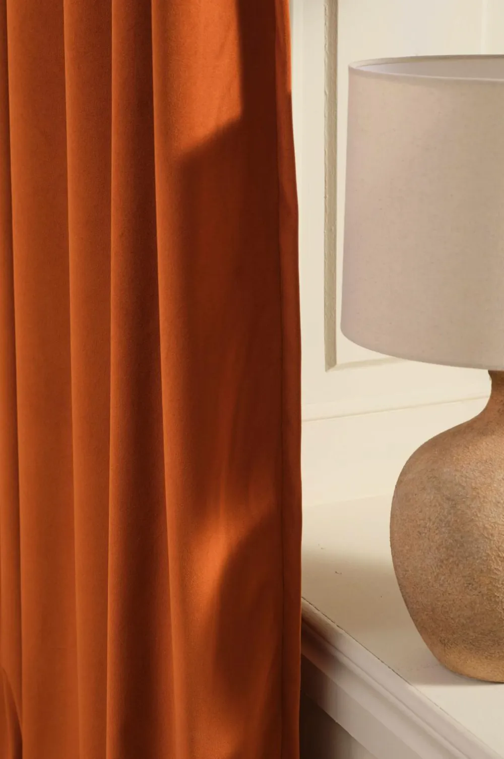 Ellos Gardiner Efter Mål>Home DEMI skræddersyet fløjlsgardin Rostbrun