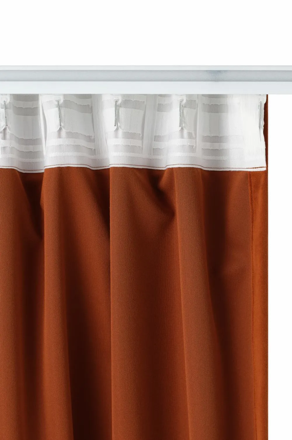 Ellos Gardiner Efter Mål>Home DEMI skræddersyet fløjlsgardin Rostbrun