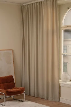 Ellos Gardiner Efter Mål>Home DEMI skræddersyet fløjlsgardin Beige