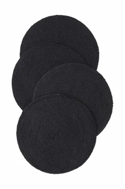 Ellos Home Dækkeserviet Ria i jute, 4-pak Black mdf/metal Online