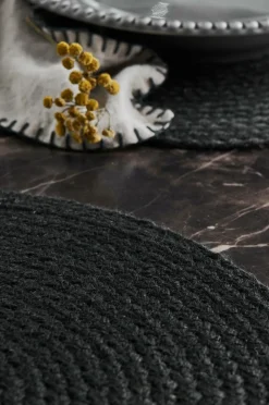 Ellos Home Dækkeserviet Ria i jute, 4-pak Black mdf/metal Online