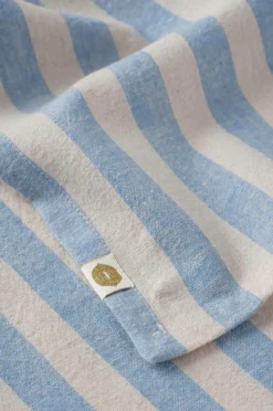 Ellos Home Dug Elly Classic Stripe i genanvendt halvlinned Lyseblå New