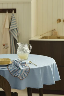 Ellos Home Dug Elly i genanvendt halvlinned Ø 150 cm Lyseblå Clearance