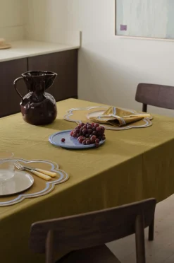 Ellos Home Dug Elly i genanvendt halvlinned Olivengrøn Best