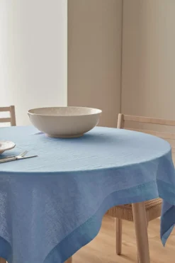 Ellos Home Dug Malva i 100% hør 140x140 cm Himmelblå Online