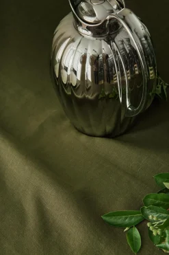 Ellos Home Dug Malva i 100% hør 140x140 cm Mørk olivengrøn