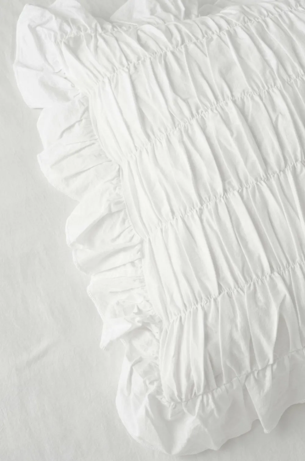 Ellos Dynebetræk|Sengesæt>Home Dynebetræk Juliette Elastic Frill i vasket bomuld 2 dele Hvid