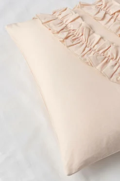 Ellos Home Dynebetræk Juliette Curve Frill i vasket bomuld 2 dele Lys hot pink Clearance