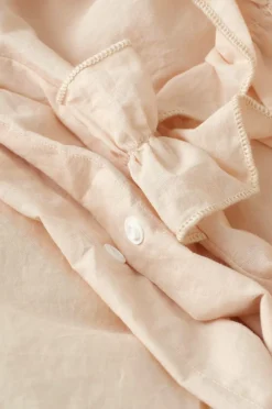 Ellos Home Dynebetræk Juliette Curve Frill i vasket bomuld 2 dele Lys hot pink Clearance