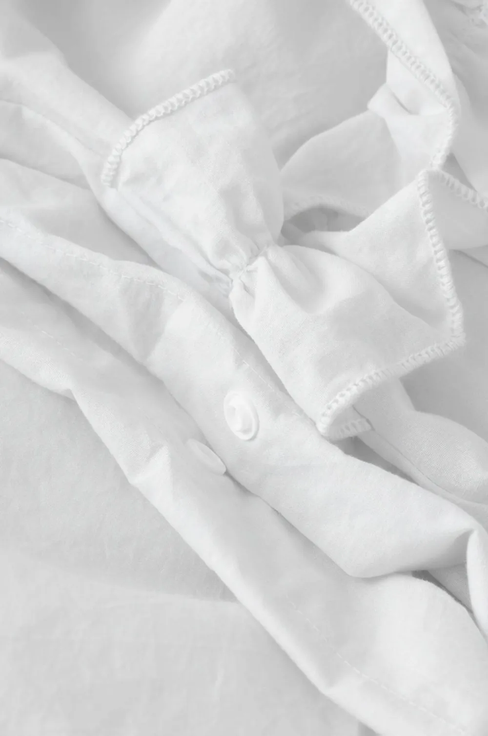 Ellos Dynebetræk>Home Dynebetræk Juliette Curve Frill i vasket bomuld 2 dele Hvid