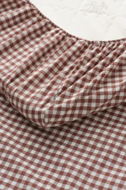 Ellos Lagener>Home Faconsyet lagen Sonneli Check i bomuld Cognacsröd