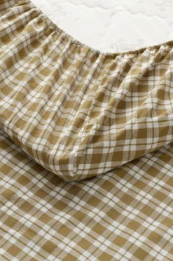 Ellos Home Faconsyet lagen Sonneli Check i bomuld Bronzegrøn