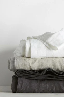 Ellos Home Faconsyet lagen Candice i vasket hør Hvid Online