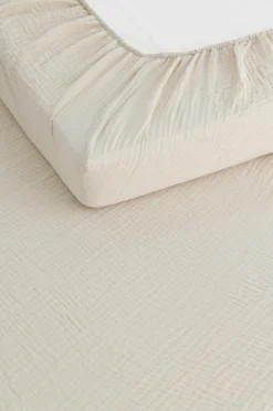 Ellos Home Faconsyet lagen Candela i muslin Lys beige