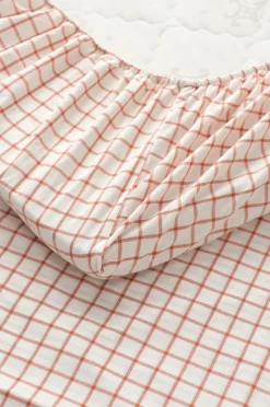 Ellos Lagener>Home Faconsyet lagen Sonneli Check i bomuld Mørk abrikos orange