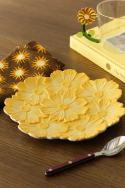 Ellos Borddækning & Servering>Home Fad Flower Ø 22,5 cm Gul