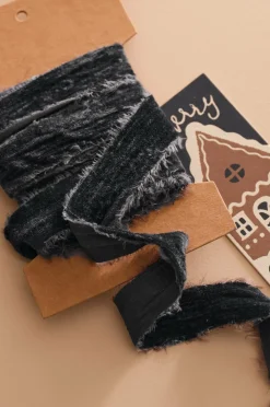 Ellos Home Fløjlsstrop Crushed 5 meter Midnattsblå