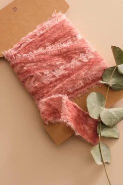 Ellos Gavepapir & Tilbehør>Home Fløjlsstrop Crushed 5 meter Ferskenrosa