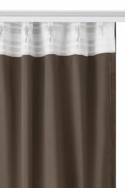 Ellos Home Gardinlængde med multibånd Nora i velour, 2-pak Brun New