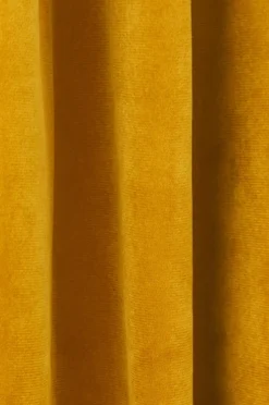 Ellos Home Gardinlængde med sejlringe Nora i velour, 2-pak Gul New