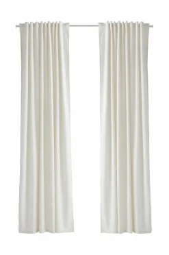 Ellos Velourgardiner|Gardinlængder Med Rynkebånd>Home Gardinlængde med multibånd Nora i velour, 2-pak Mat hvid hvid
