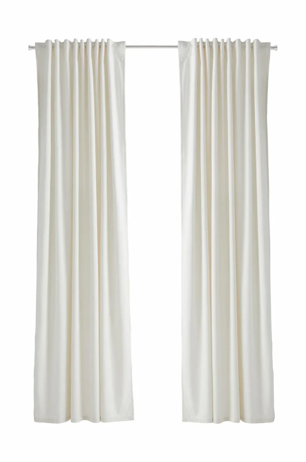 Ellos Velourgardiner|Gardinlængder Med Rynkebånd>Home Gardinlængde med multibånd Nora i velour, 2-pak Mat hvid hvid