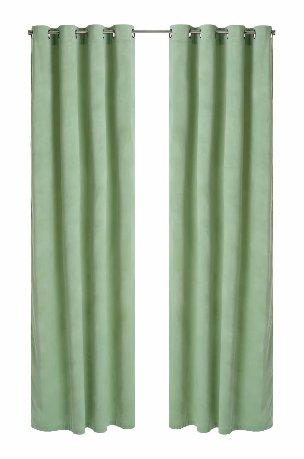 Ellos Julegardiner|Gardiner Med Sejlring>Home Gardinlængde med sejlringe Nora i velour, 2-pak Lysegrøn