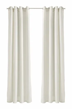 Ellos Home Gardinlængde med sejlringe Nora i velour, 2-pak Mat hvid hvid Clearance