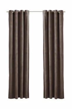 Ellos Home Gardinlængde med sejlringe Nora i velour, 2-pak Brun
