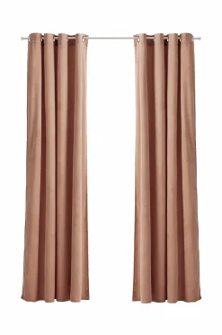 Ellos Home Gardinlængde med sejlringe Nora i velour, 2-pak Nougatrosa Sale
