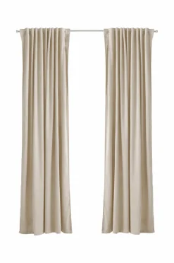 Ellos Home Gardinlængde med multibånd Nora i velour, 2-pak BEIGE Best