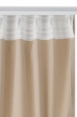 Ellos Home Gardinlængde med multibånd Nora i velour, 2-pak BEIGE Best