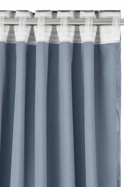 Ellos Home Gardinlængde med multibånd Nora i velour, 2-pak Lyseblå Outlet