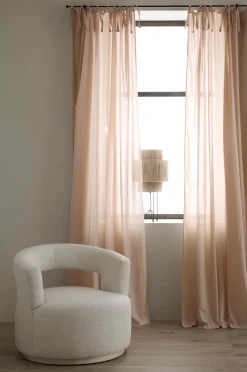 Ellos Home Gardinlængde med bindebånd Heidi 2-pak Lys rosa Hot