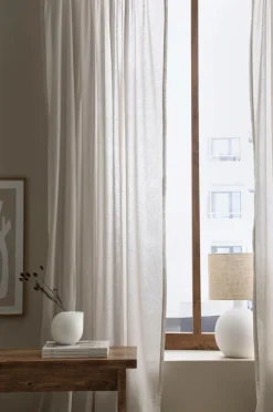 Ellos Julegardiner|Hørgardiner>Home Gardinlængde med rynkebånd Beata, 2-pak Varm grå