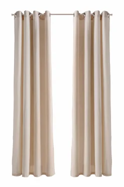 Ellos Julegardiner|Gardiner Med Sejlring>Home Gardinlængde med sejlringe Nora i velour, 2-pak BEIGE
