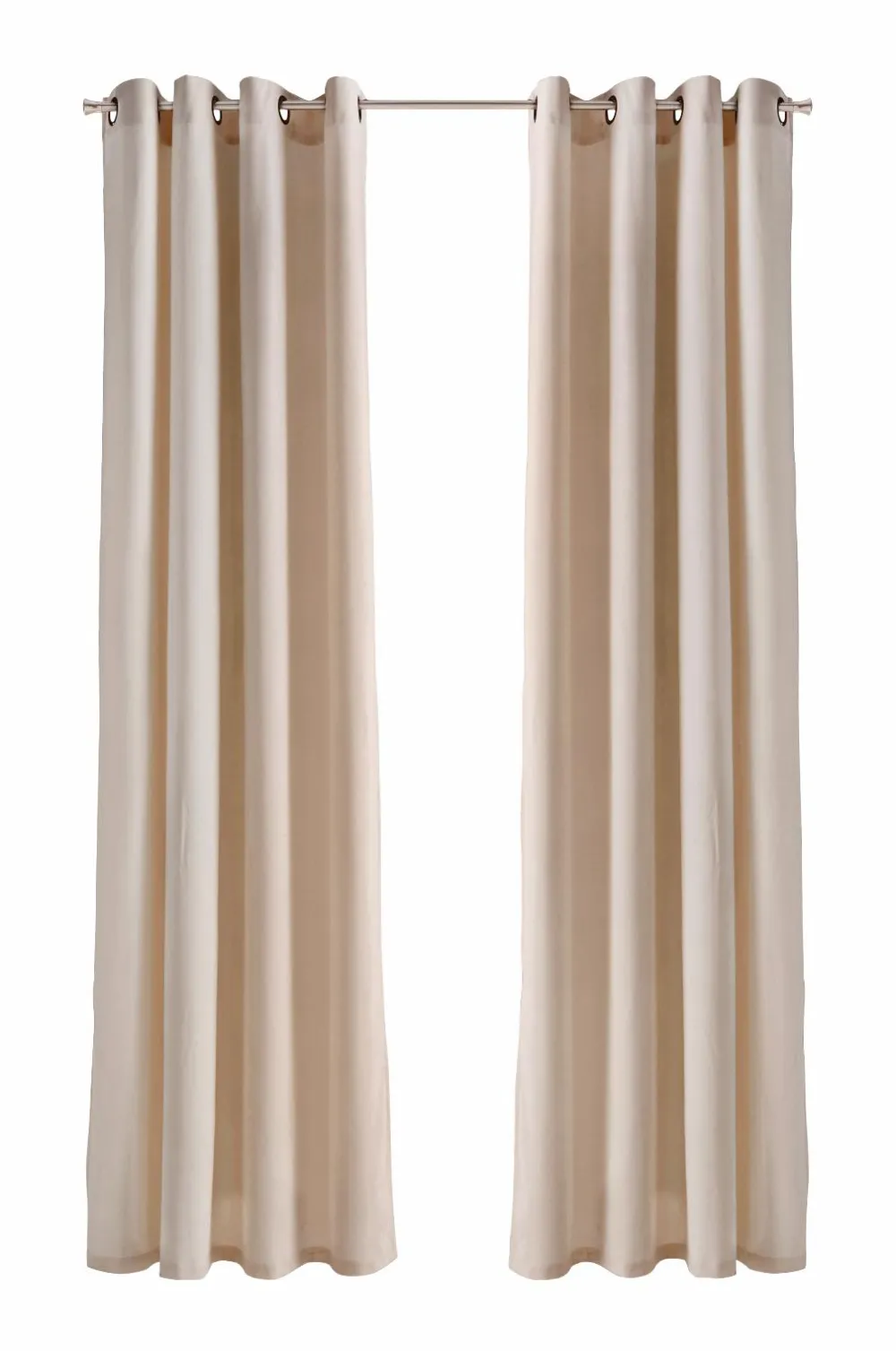 Ellos Julegardiner|Gardiner Med Sejlring>Home Gardinlængde med sejlringe Nora i velour, 2-pak BEIGE
