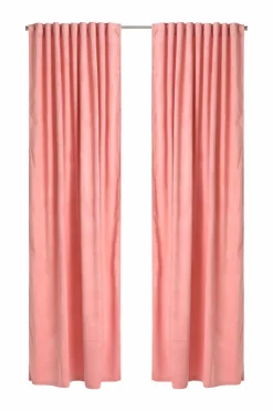 Ellos Home Gardinlængde med multibånd Nora i velour, 2-pak Lyserød Best