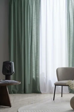 Ellos Julegardiner|Hørgardiner>Home Gardinlængde med rynkebånd Beata, 2-pak Green glossy