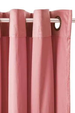 Ellos Home Gardinlængde med sejlringe Nora i velour, 2-pak Rosa Hot