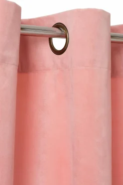Ellos Home Gardinlængde med sejlringe Nora i velour, 2-pak Lyserød Clearance